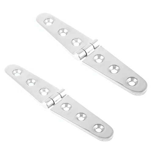 BEKORE Kitchen Doors Cabinet Hinges,Cupboard Door Clip-on,2 Pieces 316 Stainless Steel Boat Hatch Cast Strap Hinge 6'' x 1''