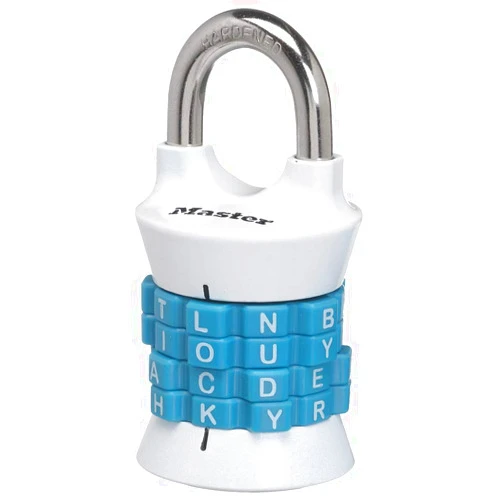 Master Lock Word Combination Lock, Set Your Own Word Lock for Gym and School Lockers, Colors May Vary, 1535DWD