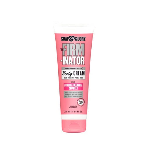 Soap & Glory The Firm-inator Body Cream - Skin Hydration Body Moisturizer with Acmella Oleracea Complex, Shea Butter Lotion & Sunflower Seed Oil - Rich Skin Firming and Tightening Lotion (8.4 Oz)