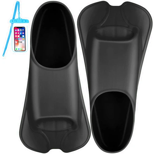 Happyouth Swim Fins, Happyouth Swim Training Fins Short Fins Silicone Swim Flippers Swimming Fins with Mesh Bag for Lap Swimming Kids Adult Men Women