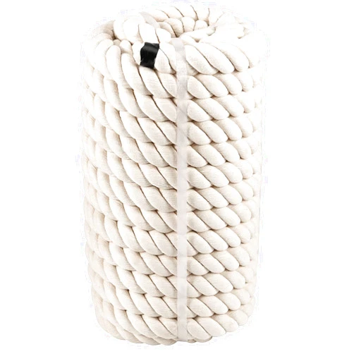 MUKCHAP 1.25 Inch x 49 Feet Soft Cotton Rope, 3 Strand Thick Twisted Cotton Cord for Hammock, Home Decorating Wedding