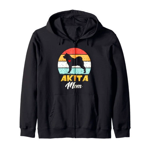 Dogs 365 Akita Mom Dog Lover Gift Cute Funny Akita Dog Mom Gift Zip Hoodie