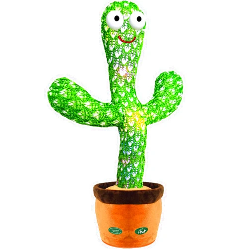 Pbooo Toddler Cactus Toy, Kids Dancing Talking Cactus Toys, Led Singing Cactus for Babies, Talking Cactus Toy Mimic 15 Second Voice Recorder (120 Songs)