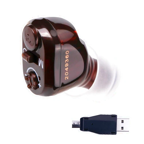 Brefonak Rechargeable Hearing Amplifier Seniors-Adults Noise-Cancelling - Magic Ear Amplifier Invisible Voice Sound Amplifiers Elderly Listening Assistance Device 1 Pack (Brown)