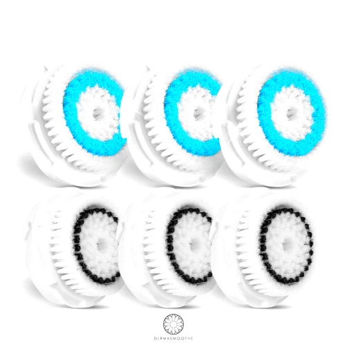 Dermatrue Compatible Facial Cleansing Brush Head Replacements 6 Pack | Fully Compatible | For Deep Pore Cleaning and Sensitive Skin