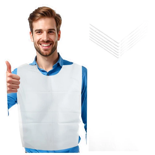 Nodaaiie 200 Pack Disposable Bibs for Adults & Elderly - 14x24 Inch Waterproof & Oil-Proof PE Plastic Bibs, for Elder Care, Meal Assistance (White)