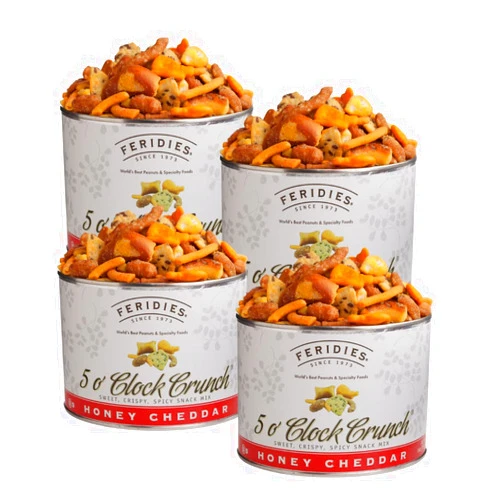 FERIDIES Honey Cheddar 5 o'Clock Crunch - 14oz Can (Pack of 4)