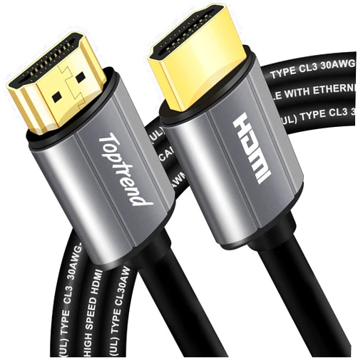 Toptrend 4K HDMI Cable 6ft, HDMI Cord CL3 Rated 18Gpbs High Speed HDMI 2.0 Cable Supports 1080p, 3D, 2160p, 4K 60Hz UHD, HDR, 30AWG HDMI Cords, Compatible with HDTV, Blue-ray Player, PS3, PS4, PC