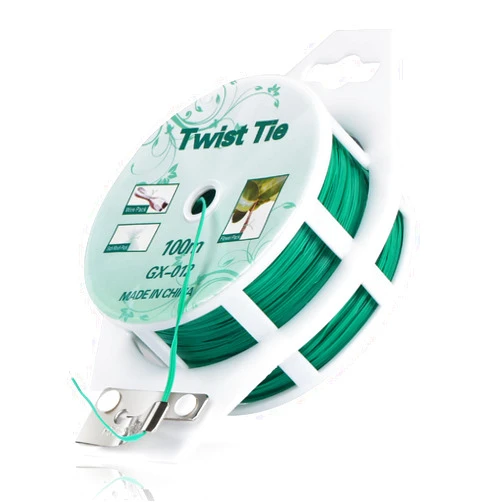 YDSL 328ft (100m) Twist Ties, Green Garden Plant Ties with Cutter for Gardening and Office Organization, Home