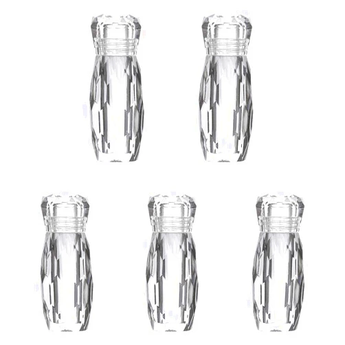 Lasenersm 5 Pieces Acrylic Nail Crystals Bottles Empty Refillable Rhinestones Pixie Beads Bottles Containers Caviar Beads Nail Art Bottles for Caviar Beads Nail Powder, Transparent