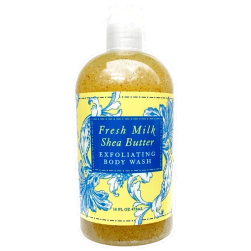 Greenwich Bay Exfoliating Body Wash with Shea Butter & Natural Exfoliants, Fresh Milk Scent - 16 oz