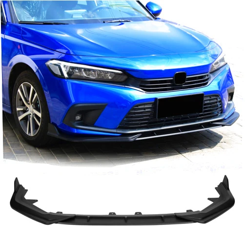 FREEMOTOR802 Front Bumper Lip Splitter Air Dam Chin Spoiler, Fits 2022-2024 Honda Civic 11th Gen Sedan & Hatchback, Matte Black PP 3PCS Underbody Front Lip Spoiler Lower Guard Protector