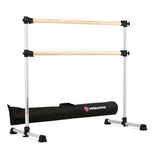Vita Vibe VITA Barre Portable Freestanding Double Ballet Barre, Prodigy, with Carry Bag | Adjustable Height, USA Made, Home or Gym Exercise Equipment for Kids & Adults | Dance, Fitness, Pilates