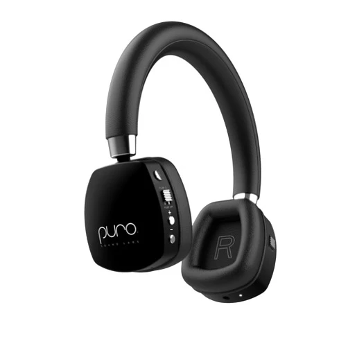 Puro Sound Labs PuroQuiet Plus Volume Limited On-Ear Active Noise Cancelling Bluetooth Headphones– Lightweight Headphones for Kids with Built-in Microphone–Safer Sound Studio-Grade Quality (Black)