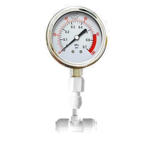 PureSec Water Pressure Gauge Oil Filled Vibration Proof Stainless-Steel 2-1/2