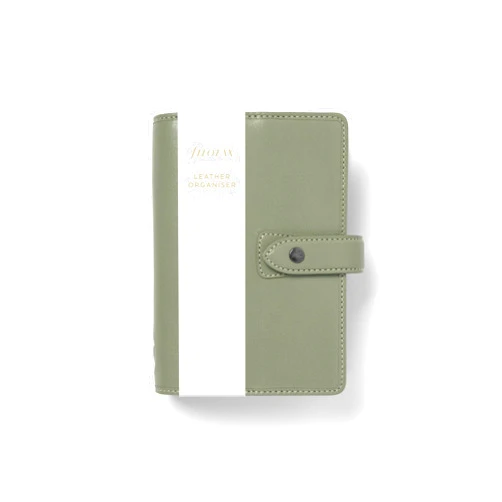 Filofax Malden Buffalo Leather Organizer Weekly Planner Bundle with DiLoro Ballpoint Pen 2026 (Vetiver 2026, Personal Paper Size 6.73