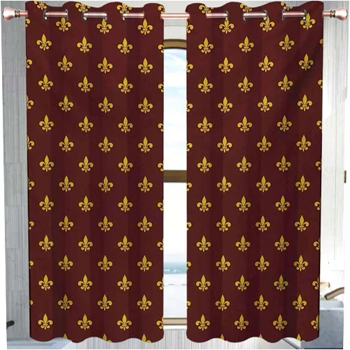 ZYMECH Fleur De Lis 2 Panel Curtain,Grommet Top Decor Doorway Curtains Privacy Tapestry Curtains 55in Width by 45in Height