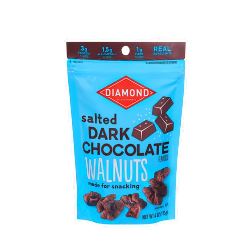 Diamond of California Salted Dark Chocolate Walnuts, 4 oz, 1 Pack