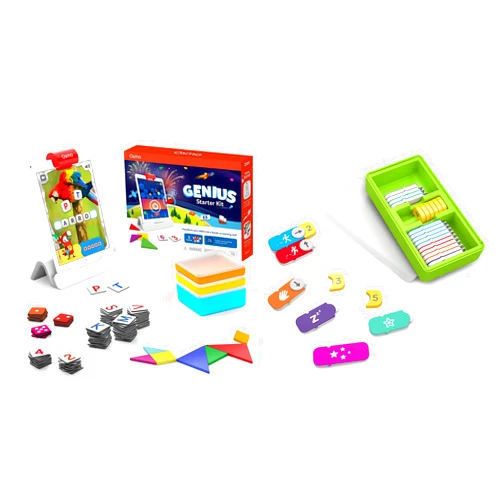 Osmo - Genius Starter Kit for iPad + Coding Family Bundle for iPad & Fire Tablet (Ages 5-10 ipad Base Included)