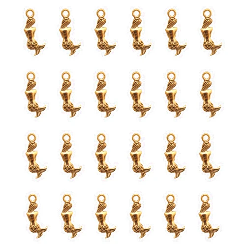 Ruwado 50 Pcs Mermaid Charms Metal 2 x 0.8 cm Cute Ocean Sealife Pendants Supplies for DIY Jewelry Making Necklace Bracelet Earring Keychain Accessories