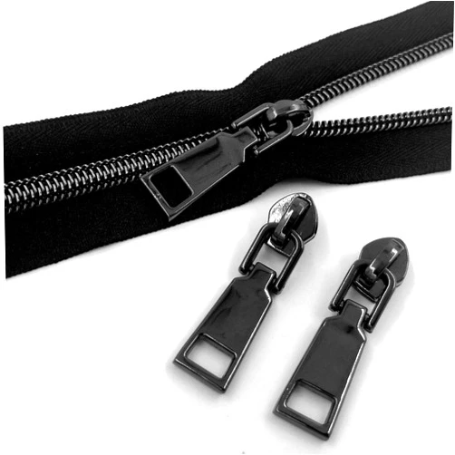 YIXI-SBest SBest Nylon Zippers #5 10 Yards Sewing Zippers Bulk DIY Zipper by The Yard Bulk with 20PCS Slider-Long Zippers for Tailor Sewing Crafts Bag (Gunmetal Teeth Black Tape)