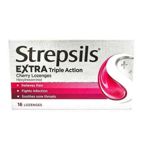 DianaL Boutique Extra Triple Action Cherry Lozenges by Strepsils 16 ct