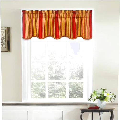 Waverly Traditions Stripe Ensemble Rod Pocket Valance for Windows in Bedroom, Kitchen, or Living Room, 52