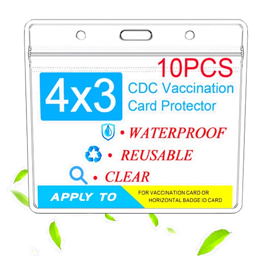 Leyespot Vaccination Card Protector 4x3 in, Vaccine Card Protector Waterproof 4x3