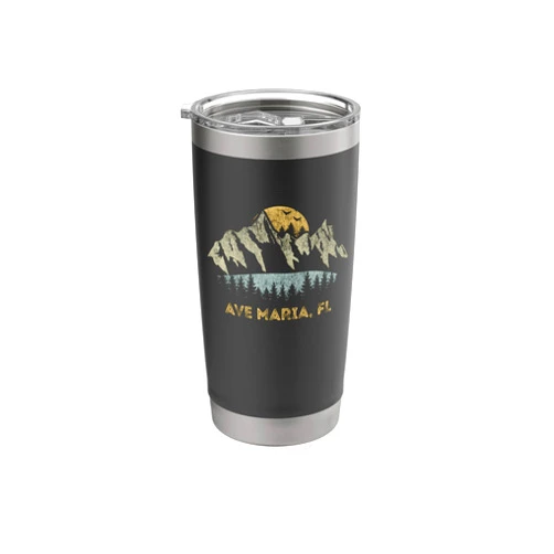 Ave Maria FL Lake Mountain Souvenir Ave Maria Florida Mountain Sunset Sunrise FL Stainless Steel Insulated Tumbler