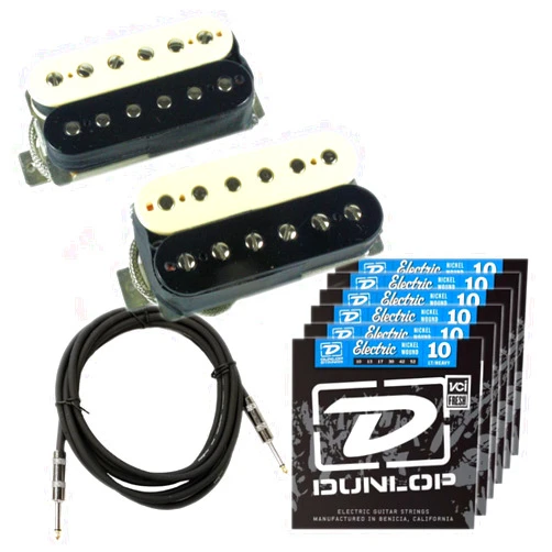 Seymour Duncan Alnico II Pro APH-2s Slash Humbucker Pickup Set Reverse Zebra w/ 6 Sets of Strings and Cable
