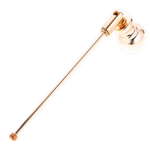 DOITOOL Candle Wick Snuffer Long Handle: Metal Polished Flame Snuffers Bell Shaped Candle Tool for Putting Out Extinguishing Candle Wicks Flame Safely (Golden 25cm)