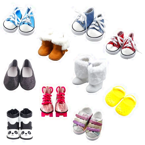BOSOIRSOU 10 Pairs of 18 Inch Doll Shoes, BOSOIRSOU 2.75in Boots Dance Shoes Sandals Casual Shoes Canvas Shoes Fit for 18