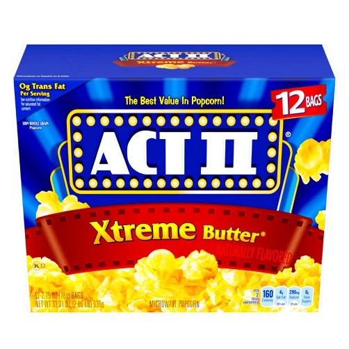 ACT II Xtreme Butter Microwave Popcorn, 12 ct, 33.01 oz