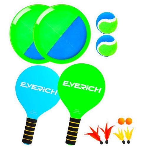 EVERICH TOY Beach Toys for Outdoor Games for Kids Ages 3-10, Yard Lawn Ball Catch Games Paddle Toss-Upgraded Version Game for Family, Boys and Girls Gifts (2 Rackets, 2Balls, 1 Bag)