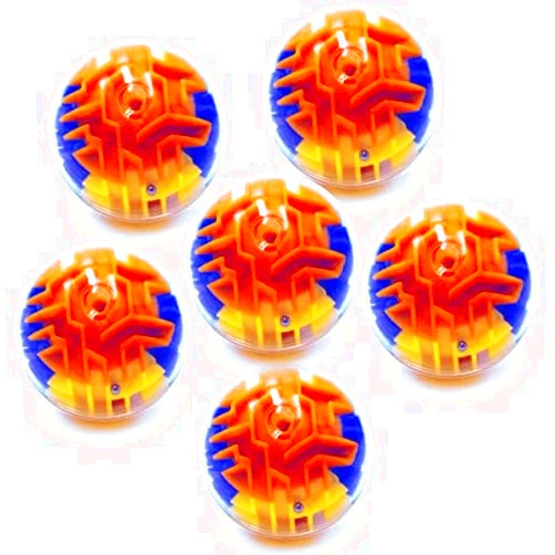 Yomwet 3D Maze Ball Brain Teaser Puzzles for Kids Adults Teens Ages 4-8 Toys,Mini 6 Pcs Set Magic Labyrinth Games Puzzle Decompression Sensory Toys,Game Lover Brain Anti-Stress Toys Easter Party Favors
