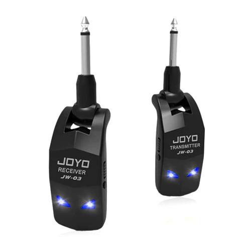 JOYO 2.4GHz Wireless Guitar System 4 Channels Rechargeable Audio Wireless Transmitter Receiver for Guitar Bass Electric Instruments (JW-03)
