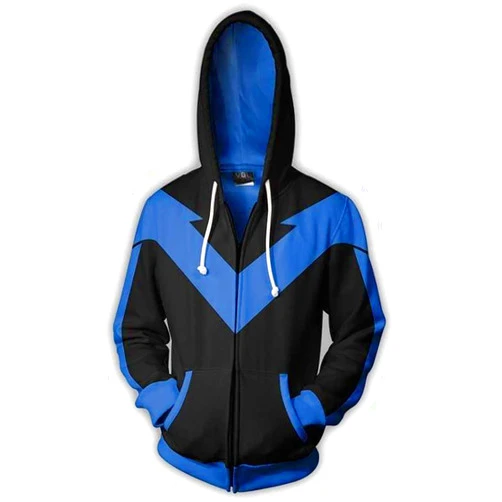 LILLIWEEN Superhero Hoodie Halloween Cosplay Costume Men's Hooded Sweatshirt Jacket