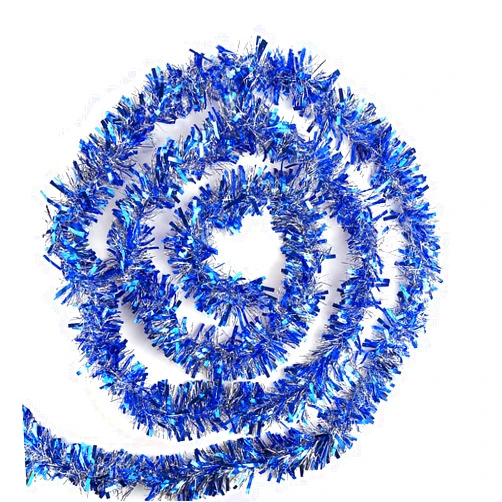 CCINEE 33 Feet Blue Christmas Tinsel Garland for Christmas Tree Ornaments Party Ceiling Hanging Decorations,3.5 inch Wide