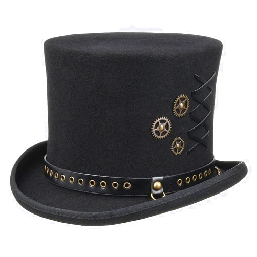 Conner Hats Steampunk Top Hat - Black