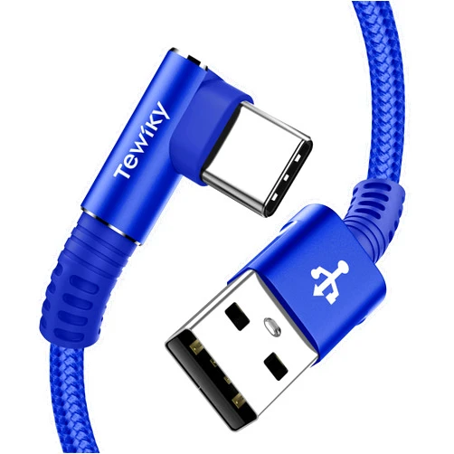 Tewiky Updated 6FT USB C Cables (2-Pack), 3 Amps Quick Charging Type C Cable, USB A to USB C Fast Data Sync Transfer, Durable Nylon Braided Cable for iPhone 15, Samsung, Google Pixel, Nexus and More (Blue)