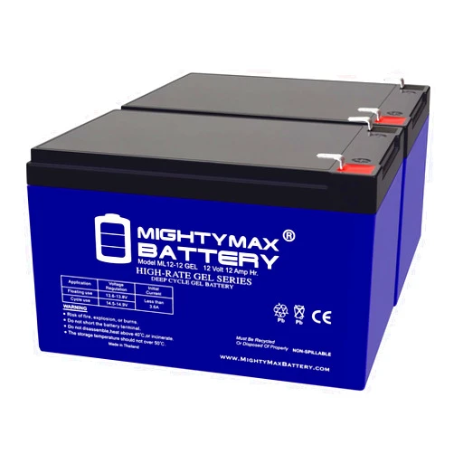 Mighty Max Battery 12V 12AH Gel F2 Replacement Battery Compatible with Zipr Mobility Zipr Roo Scooter - 2 Pack