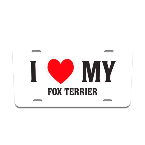 SignMission I Love My Fox Terrier Aluminum License Plate 12