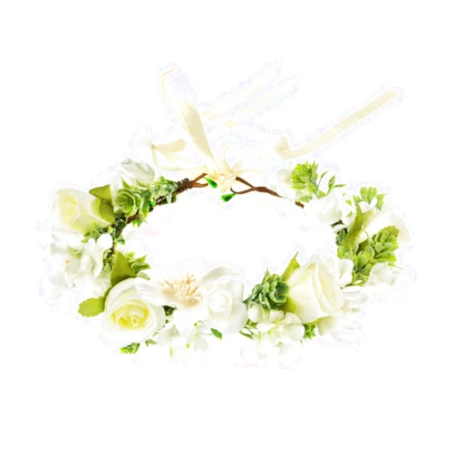 Vividsun Wedding Green Leaf Floral Crown Boho Bridal Flower Crown Maternity Photo Props Headpiece (A white)