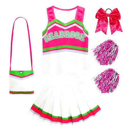 RUYUYIRU Chrissy Cheerleader Costume for Girls Cosplay ST4 Hawkins Cheerleading Outfits Halloween Party