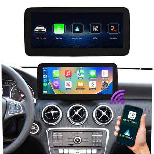 NINETOM 10.25 inch Touchscreen Wireless CarPlay Android Auto Multimedia Car Radio Receiver for Mercedes Benz GLA CLA A G Class W176 C117 X117 X156 with NTG5.0/5.1/5.2 System (2016-2018)