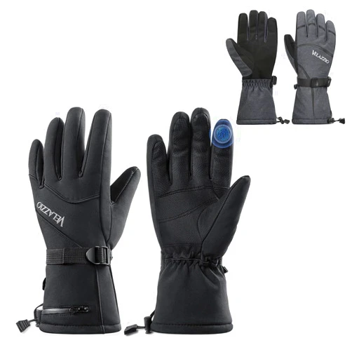 VELAZZIO Ski Gloves Waterproof Breathable Snowboard Gloves(M Size) & Winter Snow Gloves with Dupont Sorona(M Size)
