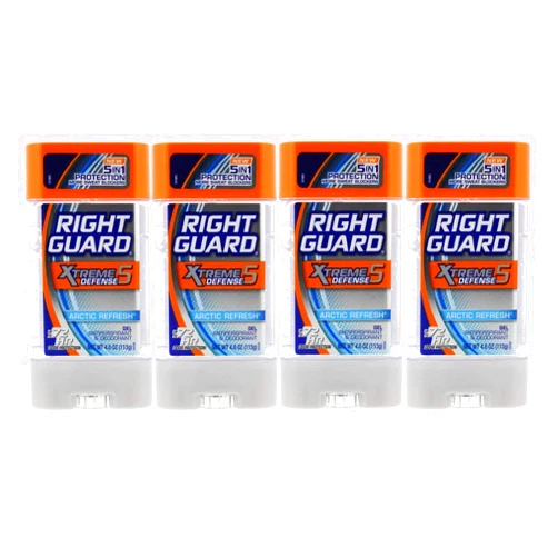 Right Guard Total Defense 5 Power Gel, Antiperspirant and Deodorant, Artic Refresh 4 Ounce 4 PK