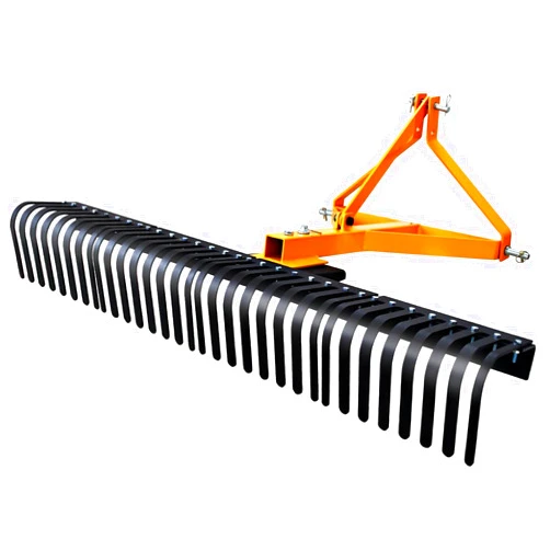 RIGMEC 3 Point 5 FT Landscape Rake for Compact Tractors, Fits Category 1 Hookup, Tow-Behind Garden Tool, Landscaper, and Grass Comb