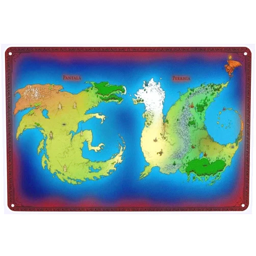 ALEXXO Wings of Fire Map Metal Tin Sign Dragon Poster Wall Art Plaque Decor for Home Living Room Bar Pub Cafe Club Man Cave 8x12 Inch