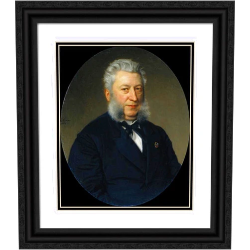 ArtDirect Johan Heinrich Neuman 15x18 Black Ornate Frame and Double Matted Museum Art Print Titled: Jan Jacob Lodewijk Ten Kate (1818-89). Poet (1875)